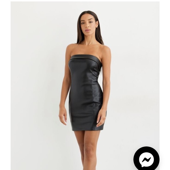 Dynamite Dresses & Skirts - DYNAMITE Michelle Faux Leather Strapless Mini Dress NWT
size small, black